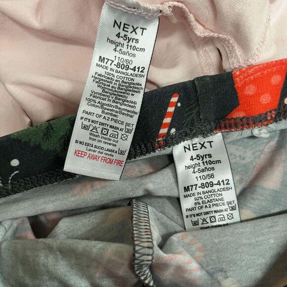 Next Christmas kids pom pom tee & legging set sz 4-5 - Picture 6 of 6